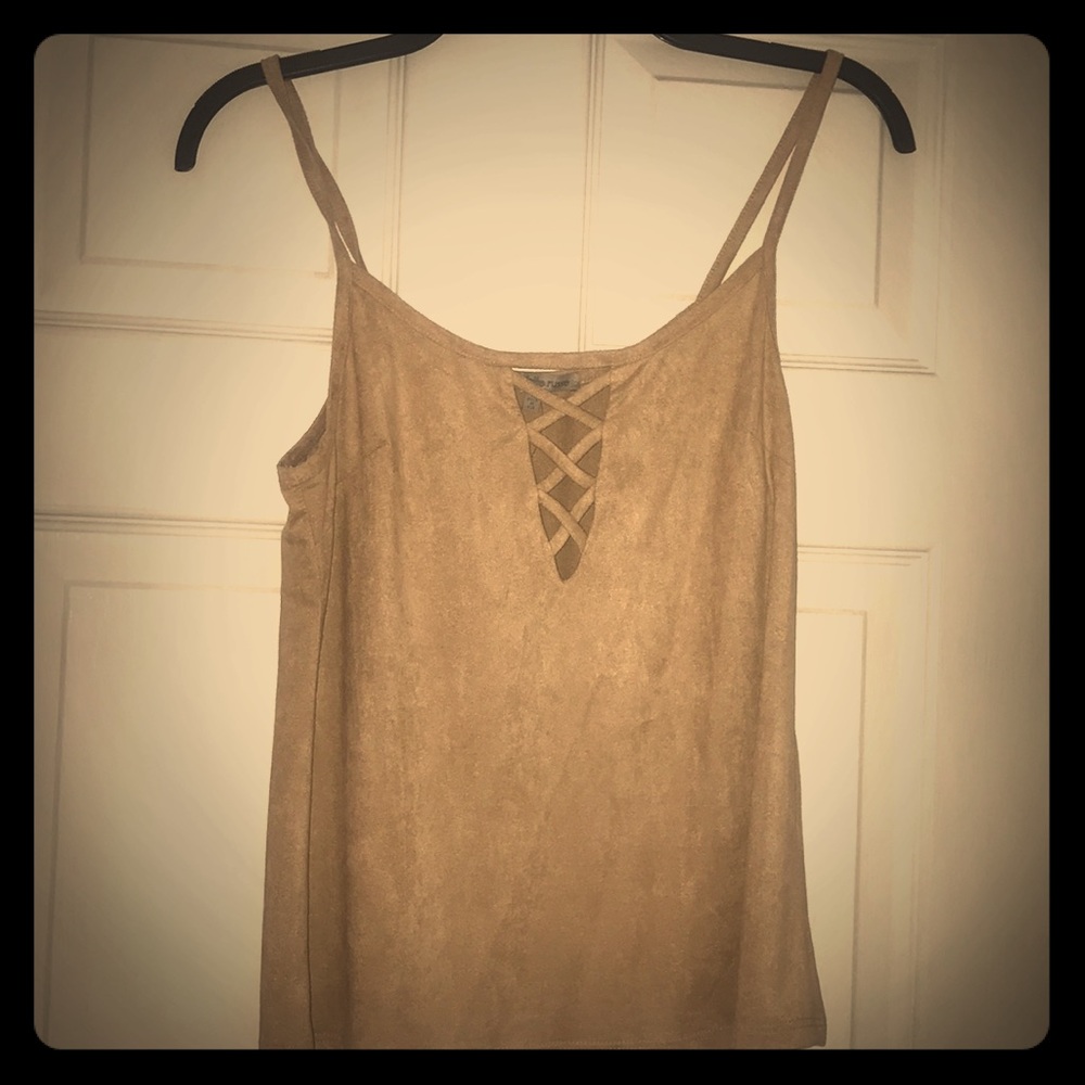 Faux suede tank